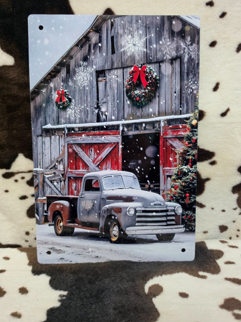 Christmas Old Truck Metal Home Wall Decor Sign Decorative Hanging Metal Sign